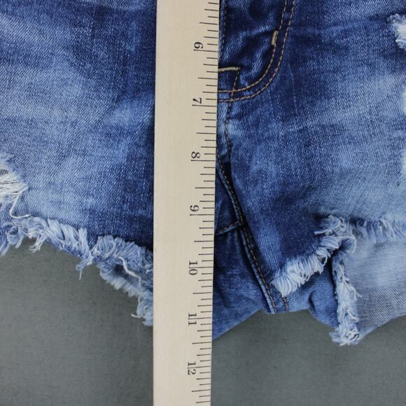 American Eagle Denim Shorts Distressed Womens 6 Blue Super Stretch - Picture 5 of 8